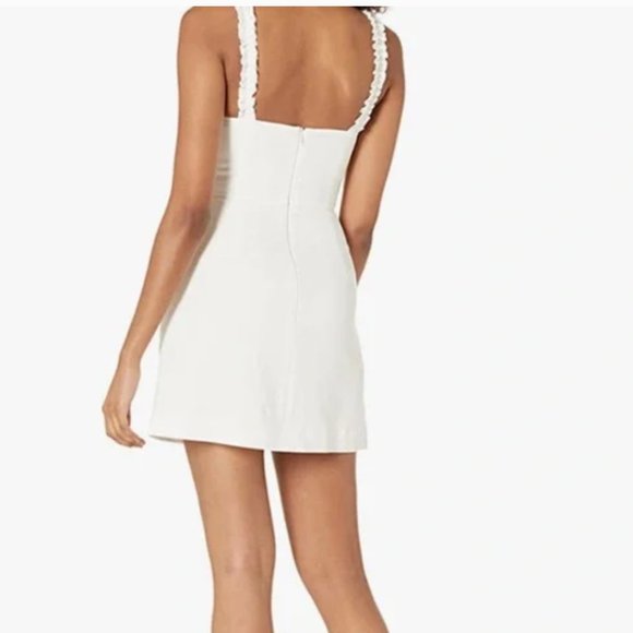 French Connection Whisper Ruffle Sweetheart White Dress - Size 6 - Picture 4 of 7